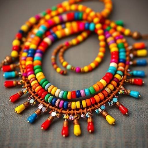 Collar o pulsera de abalorios de colores vibrantes