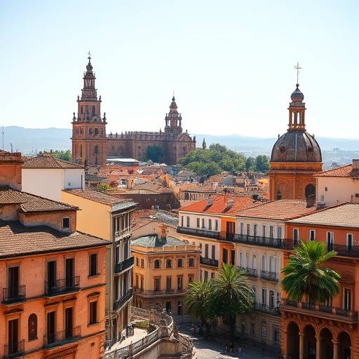 El casco antiguo de Sevilla con la Giralda al fondo