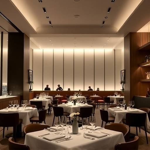 Interior moderno de un restaurante con estrella Michelin en el Pa&iacute;s Vasco